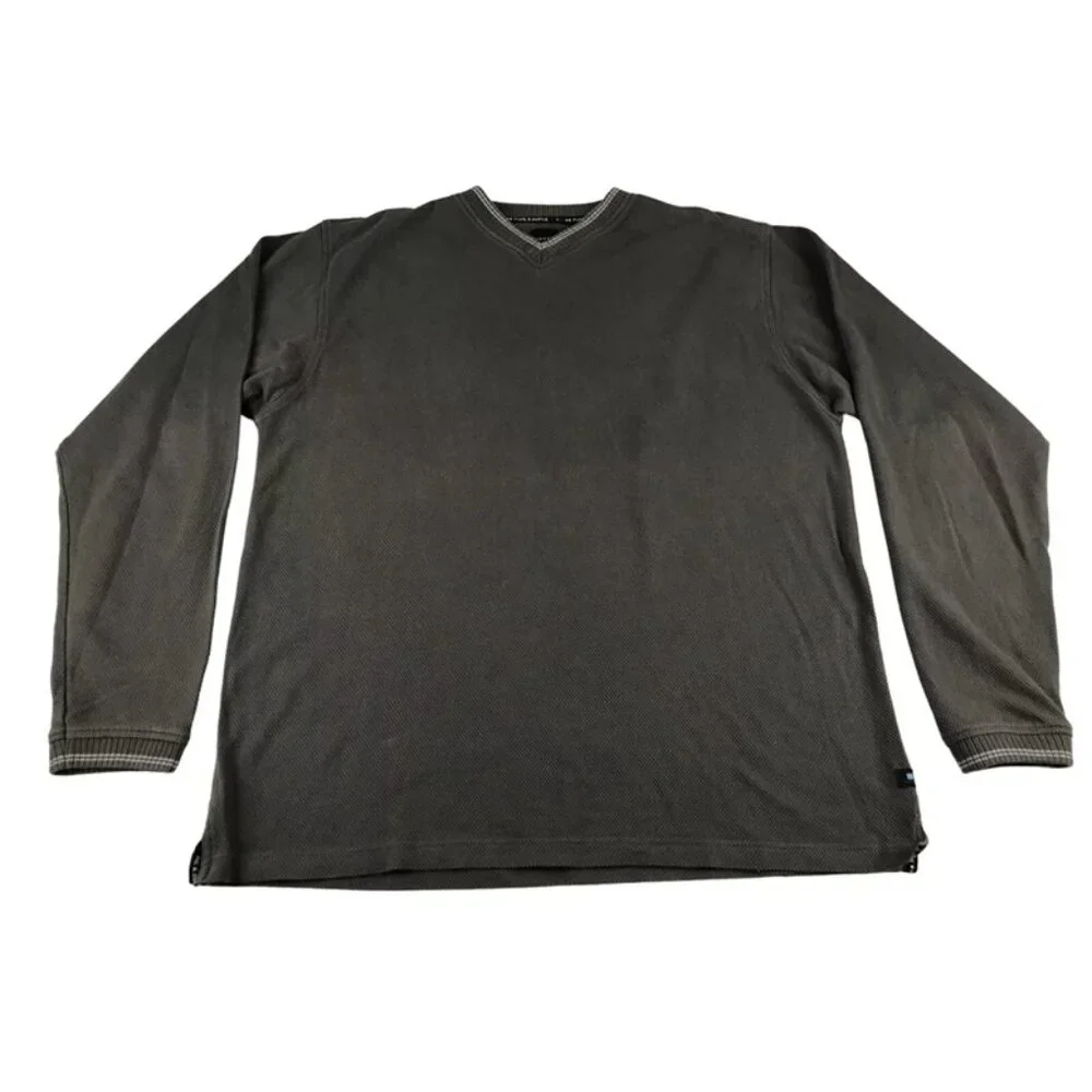 Pure‎ & Simple Brown Mens Long Sleeve Crew Neck Pullover Sweater Size XL
